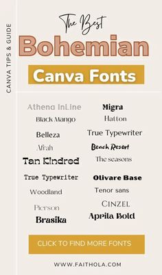 the best canva fonts for any type of text, including letters and numbers