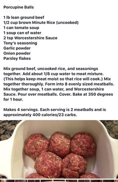 an image of meatballs in a bowl with instructions