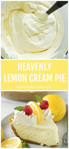 the lemon cream pie is ready to be eaten