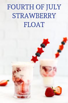 the fourth of july strawberry float is ready to be eaten