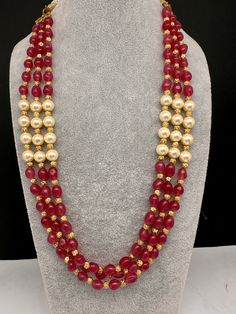 Ruby Pearls Nakshi Multi Layer Necklace Nakshi Balls, Necklace Traditional, Beads Fashion, Fashion Beads, Multi Layer Necklace, Layer Necklace, Beads Necklace, Necklace Length, Indian Jewelry