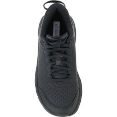 The HOKA Bondi SR is a casual women's leather walking shoe with a non-marking, slip-resistant sole and water-resistant upper. These HOKA Bondi SR Black Leather Women's Shoes have the following features: Water-resistant, full-grain leather upper Padded memory foam collar for a comfortable and locked-in fit Soft lining wrap on the tongue for greater comfort Full-length EVA midsole provides signature HOKA cushioning Early stage Meta-Rocker offers a smooth ride Outsole features a slip-resistant rubb Black Leather Shoes Women, Athleisure Sneakers, Clog Slippers, Flip Flop Shoes, Trail Shoes, House Shoes, Leather Items, Hiking Shoes, Ankle Strap Sandals