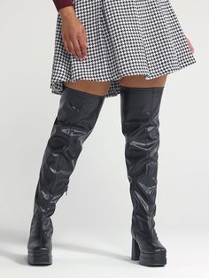 Nadia Aboulhosn, Thigh High Platform Boots, Draped Bodycon Dress, Long Knit Sweater, Patent Leather Boots, Trendy Jackets, Fashion To Figure, Wide Calf Boots, Cute Jackets