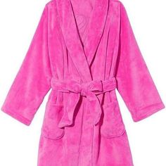 This Lmt Edition Discontinued 2023 January Luxury Robe Fluffy Plus/Sherpa, Fully Lined In Silk Hit Below The Knee Size L New With Tags Color Bright Pink This Is A Gem Of My Collection! Pink Silk Robe, Fuzzy Robe, Luxury Robes, Silky Robe, Belted Robe, Blue Kimono, Lace Trim Shorts, Black Kimono, Floral Robes