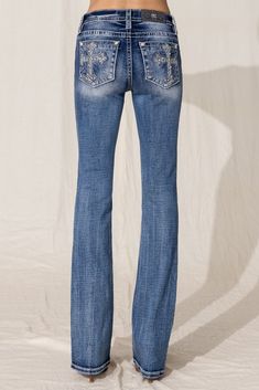 Looking for sexy blue jean with turquoise accents? Shop our Rebel With A Cross Bootcut Jean now at Miss Me! Bootcut Jeans With Rhinestones, Fitted Mid-rise Jeans With Rhinestones, Bke Jeans Womens Bootcut, Bedazzled Jeans, Miss Me Jeans Flared, Miss Me Bootcut Jeans, Studded Denim, Denim Accessories, Boot Cut Denim