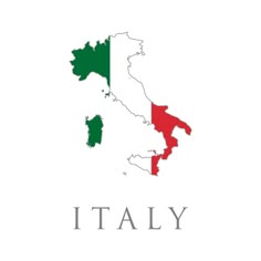 the flag and map of italy on a white background with text that reads itali