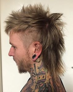 Mohawk For Men, Mullet Hairstyles, Mohawk Mullet, Mohawk Hairstyles Men, Monochrome Makeup Look, Hairstyle Men, Modern Haircuts