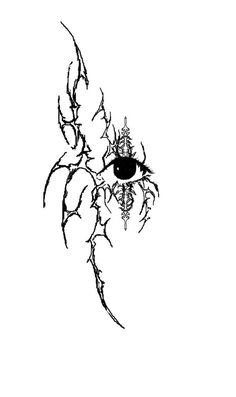 a black and white drawing of a spider