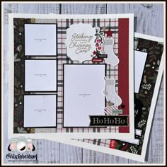 a scrapbook with christmas cards on it