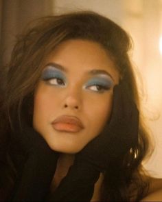 Cool Makeup Looks, Makeup Eye Looks, Vintage Makeup, Blue Eyeshadow, Looks Black, Blue Eye Makeup