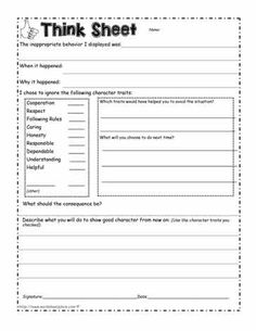 a printable worksheet with the words think sheet