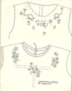 a drawing of a shirt with flowers on it