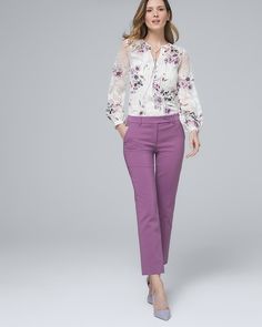 Fashionable Business Attire, Chic Business Attire, Business Attire Dress, Womens Business Attire, Women Professional Attire, Business Attire Women, Purple Pants, Professional Attire