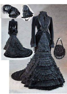 Black Victorian Dress, 20s Outfit, Couture Dior, Moda Steampunk, Summer Baddie, Baddie Outfit, Bustle Dress, Office Outfit, Women Office