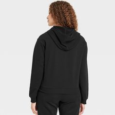 This Fleece Zip-Up Sweatshirt from Auden™ makes a cozy pick for lazy Sundays or casual hangouts with friends. Made from ultra-soft, brushed fleece fabric for a relaxed, easy fit that's perfect for lounging, this sweatshirt features a full front zipper and a drawstring hood. Front pockets give you space to stash your phone or other small essentials, while the at-waist length makes it easy to pair with any of your favorite pants, skirts or shorts. Auden™: Comfort true to every shape & hue. Cozy Fit Fleece Sweats For Leisure, Black Fleece Sweats With Cozy Fit, Black Cozy Fit Fleece Sweats, Comfy Fleece Sweats For Leisure, Cozy Fleece Sweats For Leisure, Solid Fleece Sweatshirt For Leisure, Fleece Sweatshirt For Leisure, Comfortable Fleece Sweatshirt For Lounging, Cozy Fleece Activewear For Leisure