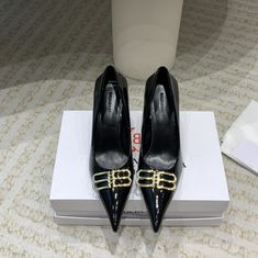 The Shoes Are In Good Condition, Heel Height 8.5 Cm, With Shoe Box Etc. Balenciaga Heels, Shoes Balenciaga, High Heels Black, Heels Outfits, Balenciaga Black, Balenciaga Shoes, Heels Black, Black High Heels, Shoe Box