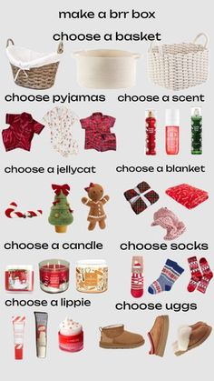 an image of christmas items that are labeled in english