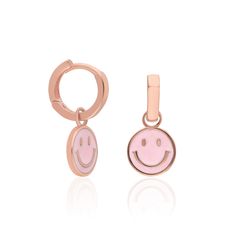 Smile Pink Enamel Earring – Miss Happiness Enamel Huggie Jewelry Gift, Hypoallergenic Pink Gold Earrings Gift, Pink Sterling Silver Jewelry, Tarnish Resistant, Enamel Huggie Earrings Perfect For Gifts, Pink Enamel Earrings For Gift, Nickel-free Rose Gold Huggie Earrings Gift, Nickel Free Rose Gold Round Huggie Earrings, Nickel-free Rose Gold Round Huggie Earrings, Nickel-free Rose Gold Earrings Gift