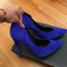 Brand New Never Worn Electric Blue Chic Blue Pointed Toe Heels, Chic Royal Blue Pointed Toe Heels, Kendall Kylie, Kendall + Kylie, Suede Heels, Electric Blue, Shoes Women Heels, Shoes Heels, Color Blue