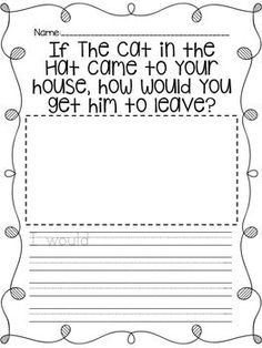 the cat in the hat worksheet for children to learn how to read it