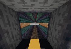 an image of a very long hallway in minecraft with only the floor and walls visible