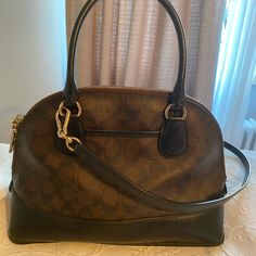 Barely Used Coach Bag! Been Sitting In My Closet Unused In Good Condition Coach Amy Bailey, Coach Handheld Bag With Zipper Closure, Handheld Coach Bags With Zipper Closure, Coach Brown Bag With Adjustable Strap, Brown Coach Bag With Zipper, Brown Coach Bag With Adjustable Strap, On-the-go Brown Satchel With Gold-tone Hardware, Brown Coach Bag With Double Handle, Brown Coach Handheld Bag