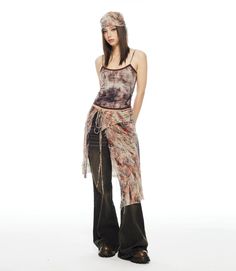 Experience the fusion of edgy allure and versatile functionality with our Abstract Print Distressed Sheer Bandana Headscarf. This striking accessory enhances any outfit with its unique distressed texture and abstract design. Made from sheer polyester, the scarf is both durable and lightweight, making it a perfect year-round companion. Its handkerchief shape allows for multifaceted styling, from a neck scarf to a retro-inspired head adornment, exuding boho vibes suitable for various occasions. Pa Head Scarf Outfit, Bandana Hairstyles Short, Hair Scarf Styles, Utilitarian Style, Scarf Outfit, Distressed Texture, Bandana Hairstyles, Neck Scarf, Boho Vibe