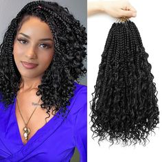 PRICES MAY VARY. 【Boho Crochet Braids Material】: Crochet braids pre looped is made with high quality low temperature synthetic fiber, can be washed with hot water. 100% handmade goddess box braids crochet hair for black women. 【Package Details】 : Bohemain crochet hair with curly ends, looks natural and beautiful. 14 Stands/Pack, 8Packs/Lot, the length is 14 Inch, usually 6-8 packs can full a head. 【Pre-looped】 : Boho braids crochet hair prelooped, easy to install, no shedding, especially for beginners, easy to wear, embrace your natural beauty. 【Hair Features】 : The goddess box braids crochet hair is very neat, thick and full, soft and smooth, healthy to our skin, not easy to separate, no tangle, no smell, natural and beautiful colors, Otherwise the shape can be maintained for a long time. Braid Pattern For Crochet Braids, Boho Braids Crochet, Boho Crochet Braids, Goddess Box Braids Crochet Hair, Pre Looped Crochet Hair, Braided Bob, Boho Box Braids, Goddess Box Braids, Box Braids Crochet