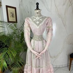 1899 Pink Tea Dress Antique Dress Antique Gown Victorian - Etsy 1899 Dress, Gown Victorian, Victorian Gown, 1890s Fashion, Unique Wedding Gowns, Tea Gown, 1900s Fashion, Elegant Ball Gowns, Edwardian Dress