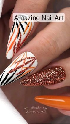 Stilleto Nails Designs, August Nails, Fall Nail Trends, Fall Gel Nails, Nail It, Stiletto Nails Designs, Thanksgiving Nails, White Nail, Fall Nail Colors