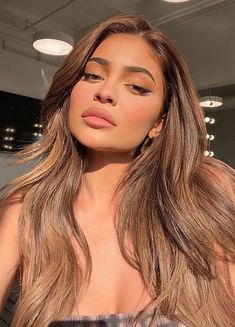 Cinnamon Brown Hair, Moda Kylie Jenner, Kylie Jenner Blonde, Dark Fall Hair Colors, Kylie Hair, Jenner Hair, Look Kylie Jenner, Dark Fall Hair, Cinnamon Hair