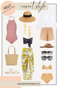 Outfit For Humid Weather, Outfits For Jamaica Vacation, Pool Outfit Ideas, Beach Capsule, Vacation Style Tropical, Summer Vacation Packing List, Summer Vacation Packing, Travel Capsule Wardrobe Summer