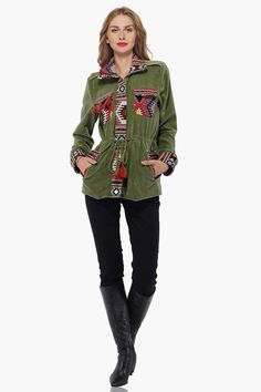 Be effortlessly chic in our olive velvet parka jacket featuring jacquard patch work with a drawstring closure at the waist. Olive Velvet, Patch Work, Parka Jacket, Military Jacket, Parka, Bomber Jacket, Jumpsuit, Velvet, How To Wear