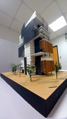 a model of a building made out of books