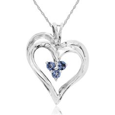 Royal 14K White Gold Tanzanite & Diamond Pendant - 0.15 Carat Tanzanite, 0.10 Carat Total Diamond Weight Heart Cut Tanzanite Jewelry For Anniversary, Tanzanite Birthstone Necklaces For Anniversary, Anniversary Tanzanite Necklace With Brilliant Cut, Heart Cut Tanzanite Jewelry Gift, White Gold Tanzanite Necklace For Anniversary, Anniversary White Gold Tanzanite Necklace, Anniversary Tanzanite Jewelry With Diamond Accents, Anniversary Jewelry Tanzanite With Diamond Accents, Sapphire Birthstone Necklace For Anniversary