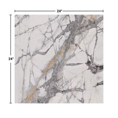 a white and grey marble tile with gold veining on the edges is shown in this image