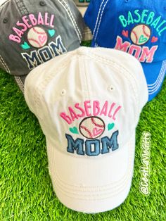 ⚾️❤️ Baseball Mom Hat - Game Day Hat - Cap - Distressed Hat - Several Colors!  * Moss * Royal Blue * White * Black Adjustable Velcro Back! Great for Game Day! Team Mom, Mom, Mother, Mama, sports, ball, t ball ⚾️❤️ SHOP FAVORITE! Fun Curved Brim Hats For Baseball Season, Fun Curved Brim Baseball Hats, Multicolor Baseball Cap With Letter Print, Multicolor Casual Baseball Cap Gift, Casual Multicolor Baseball Cap Gift, Casual Multicolor Baseball Cap As Gift, Multicolor Letter Print Baseball Cap, Fun Baseball Cap For Baseball Season, White Cap For Mother's Day