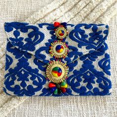 Steven By Steve Madden Beautiful Embroidered And Beaded Clutch/Shoulder Bag. This Clutch Is Gorgeous. Blue Embroidery With A Fun Beaded Pattern On Front. Removable Gold Tone Chain Snap Closure 3 Interior Pockets, One Zipped 10.5in X 7.5in 20.75in Chain Strap Never Used Steve Madden Bags, Blue Embroidery, Beaded Clutch, Beading Patterns, Chain Strap, Red Gold, Blue Gold, Snap Closure, Steve Madden