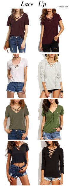 My favorite lace up top here by Shein. For me, casual chic & sexy style is a must! Summer Christmas, Lace Up Top, Style Summer, Top Collection, Fall Winter Outfits, Outfits Casuales, Crop Tee, Summer Fall, Teen Fashion