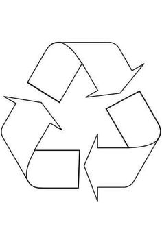 a recycle logo that is drawn in black and white