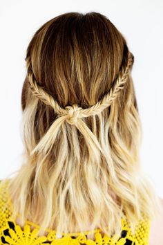 Bohemian festival hairstyle. Blond Ombre, Ombre Hair Color, Holiday Hairstyles, College Hacks, Blonde Ombre, Braids For Short Hair, Fish Tail Braid, Shoulder Length Hair