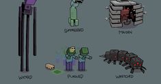 an image of different types of minecraft characters