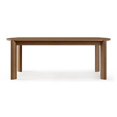 a wooden table on a white background with no one around it or the table top