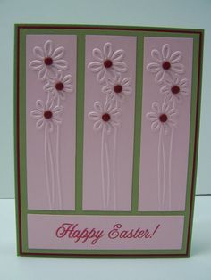 a happy easter card with daisies on it