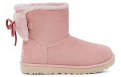 1127130-RSGRY Ugg Store, Pink Uggs, Mini Baileys, Bailey Bow Uggs, Bow Boots, Ugg Mini, Bailey Bow, Double Bow, Kids Uggs