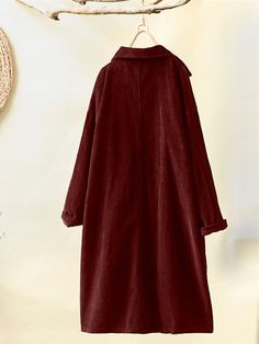 Corduroy Turn-Down Collar Long Sleeve Vintage Coats Color: Black,Khaki,Wine Red Decoration: Pocket Fit Type: Loose Fit Material: Corduroy Neckline: Lapel Pattern Type: Solid Scene: Leisure,Casual Season: Spring,Summer,autumn,Winter Size: M,L,S,XL,5XL,2XL,3XL,4XL Sleeve: Long Sleeve Style: Vintage,Casual Precise details: Description: Color:Black,Khaki,Burgundy Decoration:Pocket Fit Type:Loose Fit Material:Corduroy Neckline:Lapel Pattern Type:Solid Scene:Leisure,Casual Season:Spring,Summer,Autumn, Windbreaker Women, Mode Mantel, Women's Windbreaker, Vintage Coats, Womens Windbreaker, Coat For Women, Neckline Designs, Female Clothing, Long Sleeves Coats