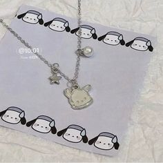 Nip Sanrio’s Pochacco S925 Necklace Cute Silver Charm Necklaces With Clavicle Chain, Cute Silver Charm Necklaces For Everyday, Pochacco Necklace, Pochacco Figurines, Sanrio Necklace, Sanrio Jewelry, Necklaces Cute, Bracelet Craft Diy, Soldering Jewelry