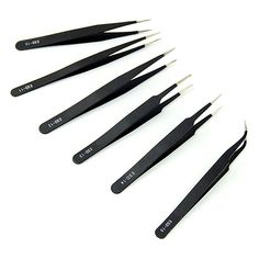 6 Pcs Tip Flat Head Precision Tweezers Set Stainless Steel Anti Static Tool Kit Specifications: An economical 6-piece set of our most popular tweezers. Hand finished tips for precision and accuracy. Made of high quality anti-magnetic stainless steel. Safe for use with electronic components. Type: Antistatic Tweezers Material: Stainless Steel Type of Tip: Pointed and Curved Model: ESD-10, 11, 12, 13, 14, 15 Quantity: 6 Pcs (Size ESD-10, 11, 12, 13, 14, 15 each has one) Features: Durable, Useful, Eyebrow Grooming, Manicure Gel, Tools For Women, Beauty Equipment, Makeup Tools Brushes, Skin Care Tools, Tweezers