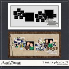 two many photos in a frame with the words sweet shoppe on it and an image of