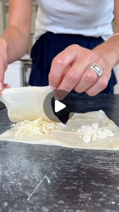 a person is making food on a table